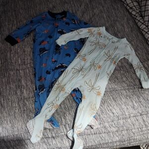 Carter's Blue and Cream Footed One Pieces